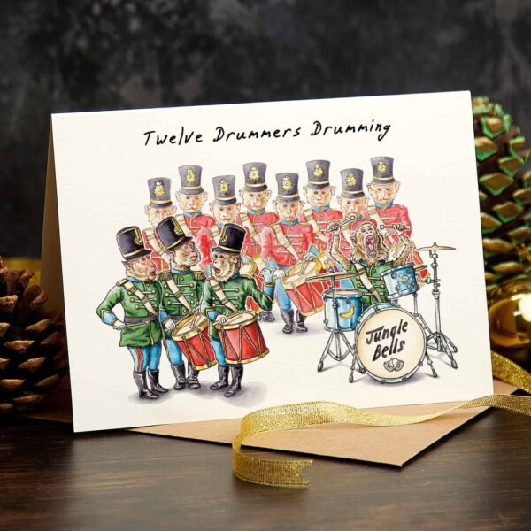 Twelve Drummers Drumming Card