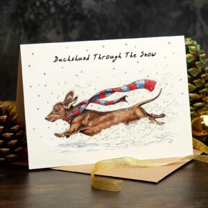 Dachshund Through The Snow Card